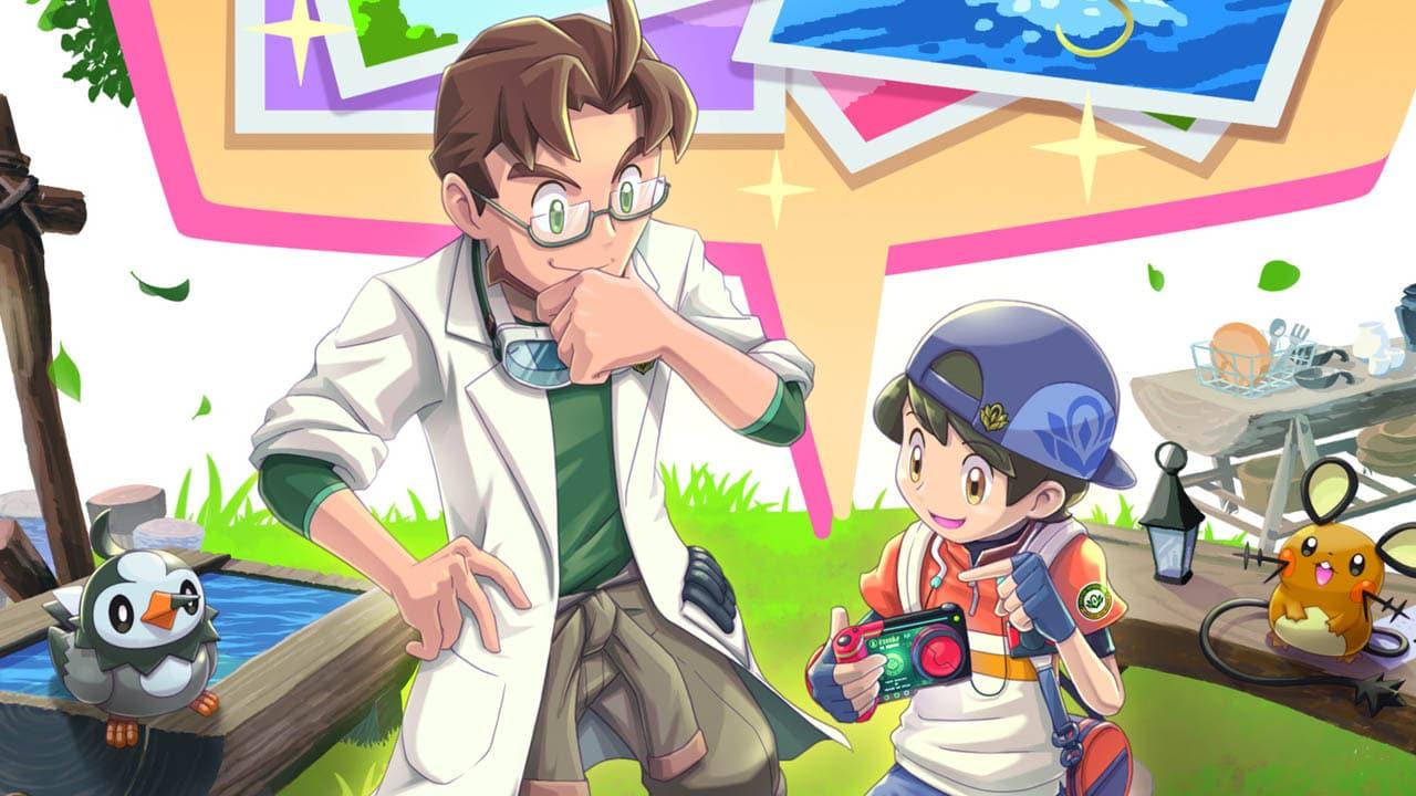 A professor and a child surrounded by pictures and pokemon
