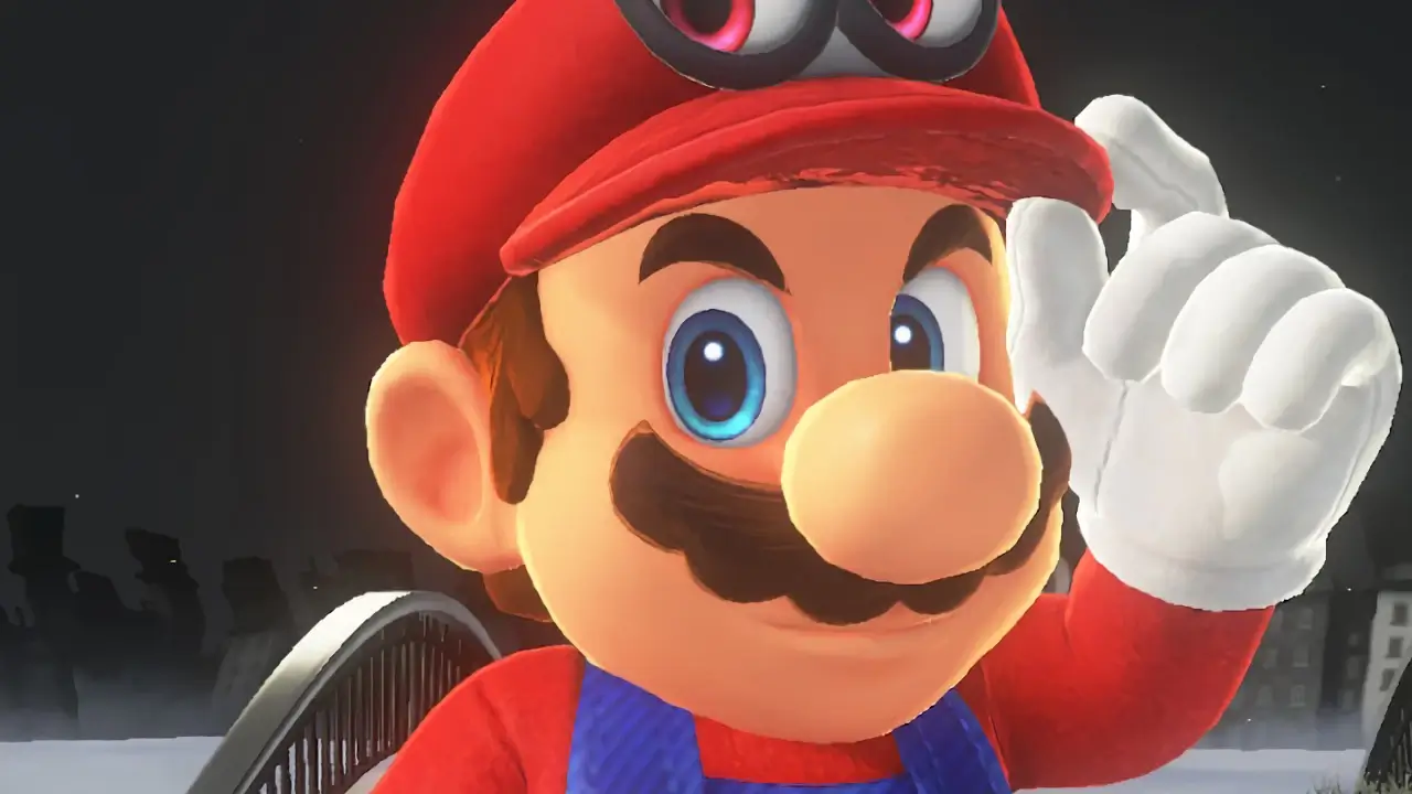 Mario Odyssey screenshot_mario holding his cap