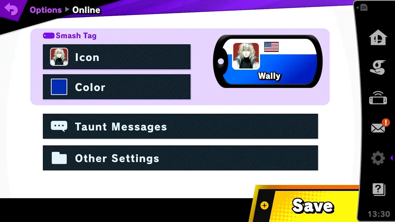 icon customization screen with many options such as icon, color, and taunt messages