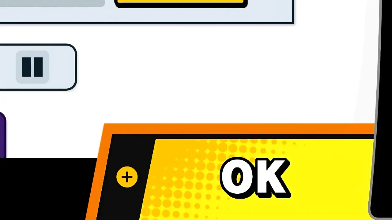 yellow ok button selected