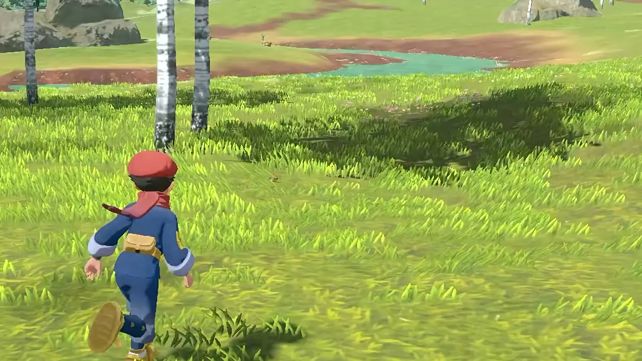 trainer running through forest area