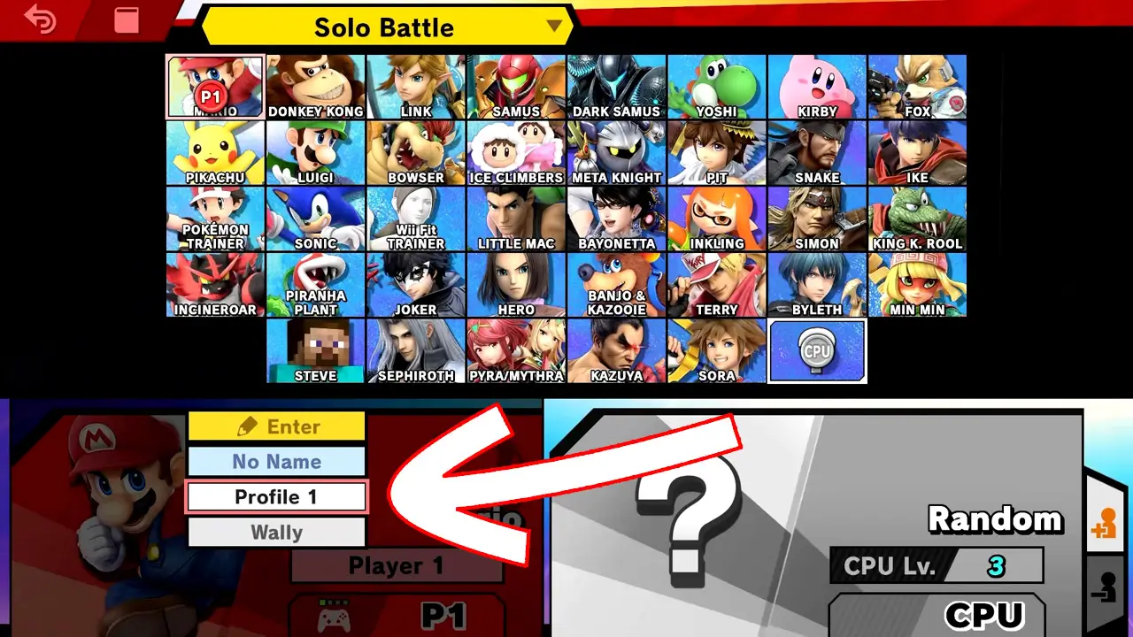 fighter roster select screen