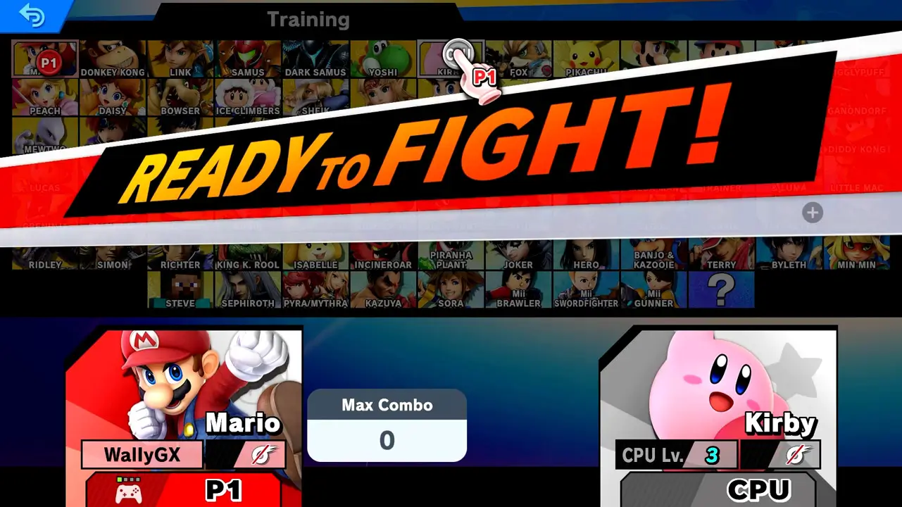 fighter selection screen