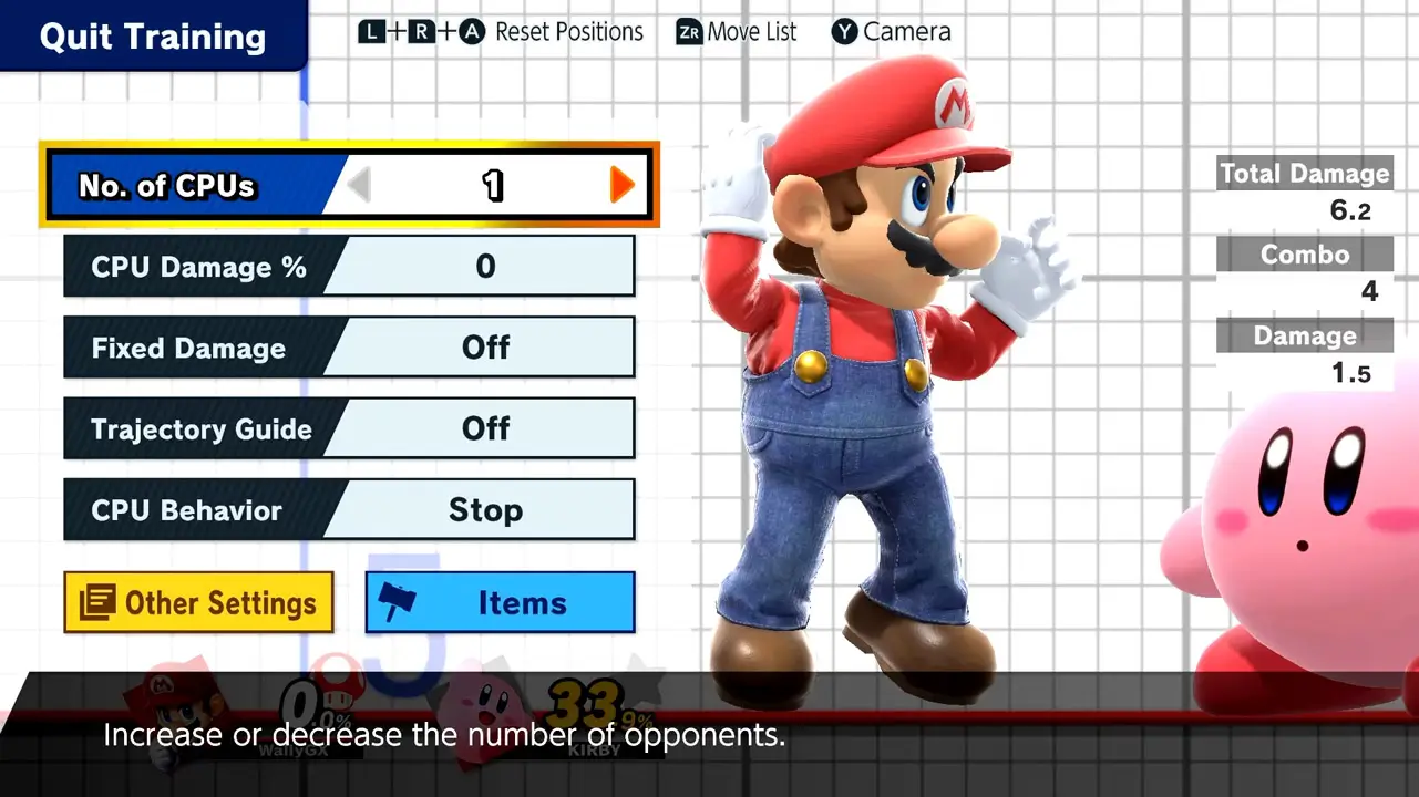 training mode menu