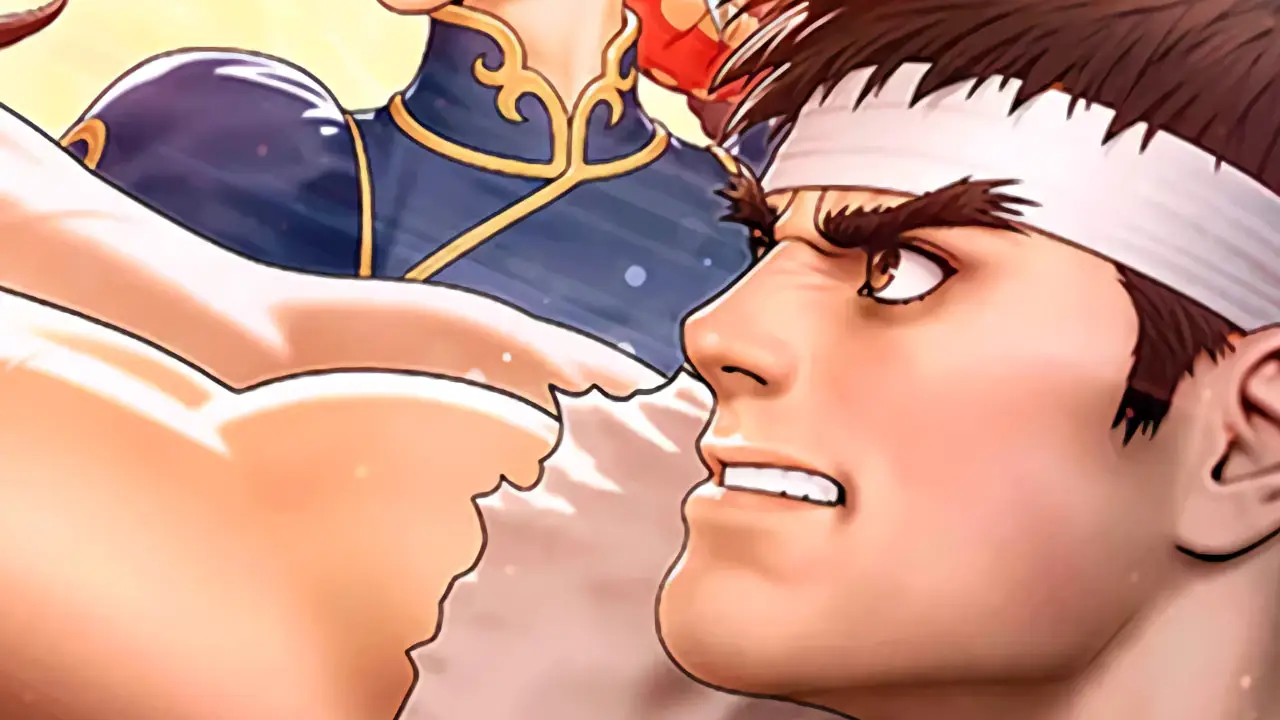 man and woman staring, standing in fighting pose