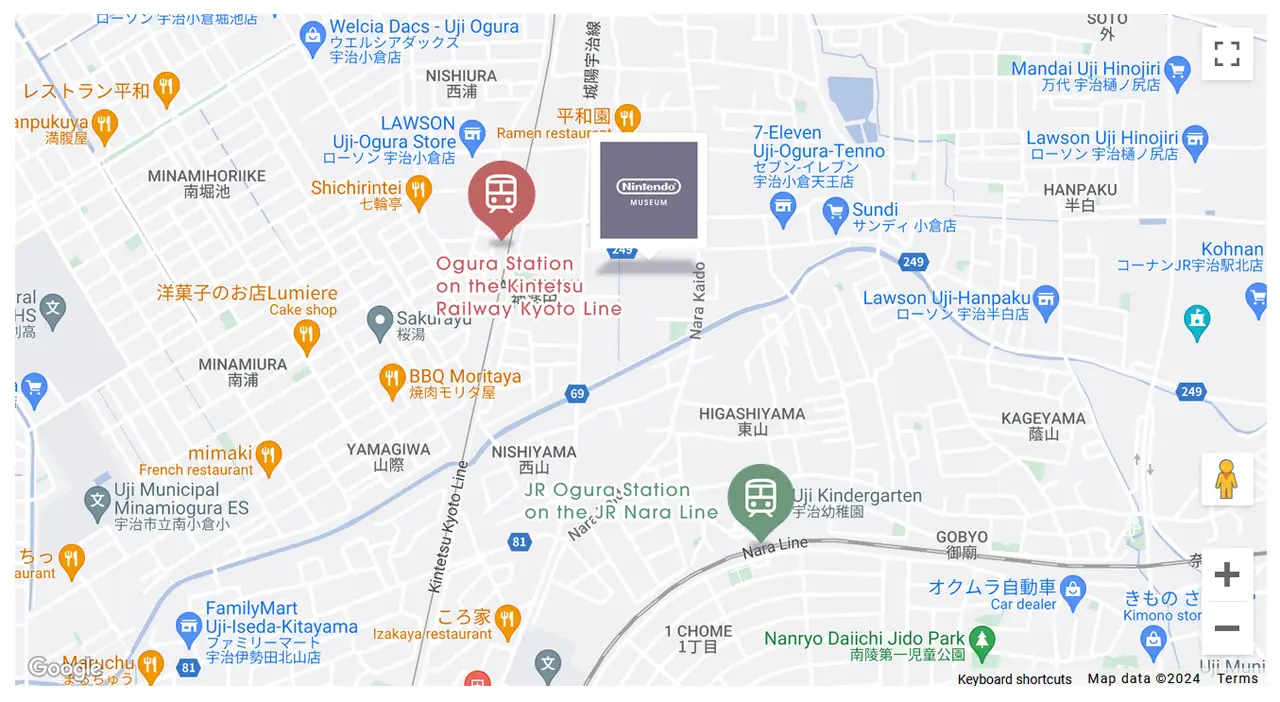 Nintendo Museum overhead location Google Map