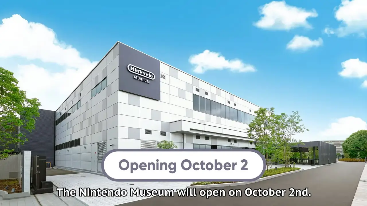 Nintendo Museum's exterior building with opening date
