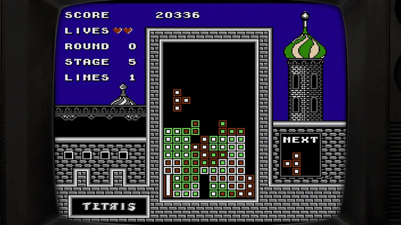 Tetris blocks falling